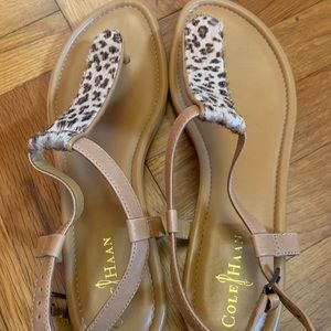 Never worn Cole Haan animal print thong sandal